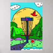 Disc Golfbaan Zomer Zonneschijn Poster (Voorkant)