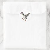 Disc Golfen Eend Grappige Vogel Ronde Sticker (Tas)
