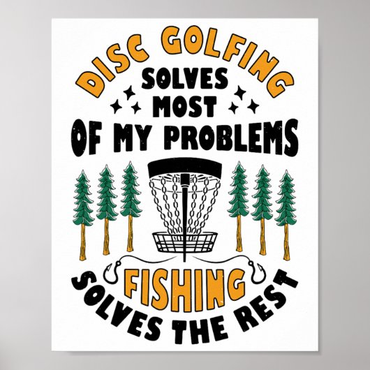 Disc golfen lost de meeste van mijn problemen op V Poster (Voorkant)