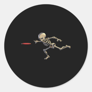 Disc Golfen Skelet Halloween Disc Golf Halloween Ronde Sticker
