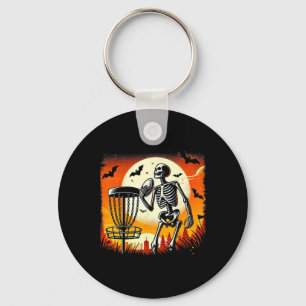 Disc Golfen Skelet Halloween Disc Golf Voor Squa Sleutelhanger