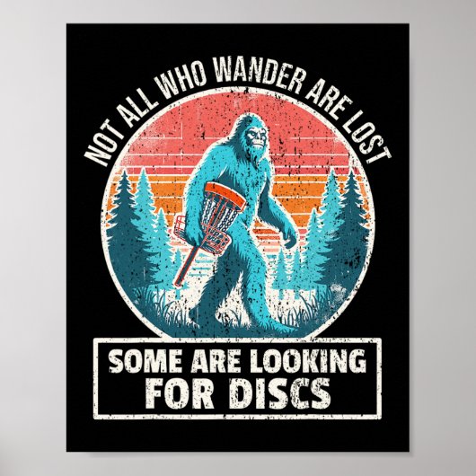 Disc Golfer Bigfoot Disc Golf Sasquatch Disc Golf Poster (Voorkant)