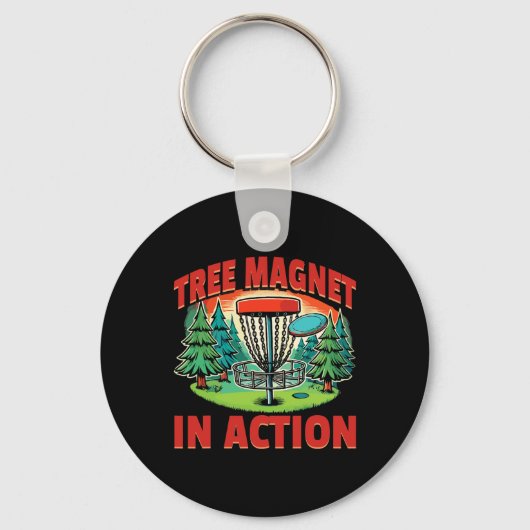 Disc Golfer Disc Golf Boom Magnet In Actie Sleutelhanger (Voorkant)