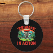 Disc Golfer Disc Golf Boom Magnet In Actie Sleutelhanger (Voorkant)