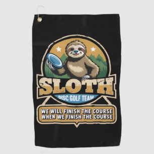 Disc Golfer Funny Luiaard Disc Golf Speler Golfer Golfhanddoek