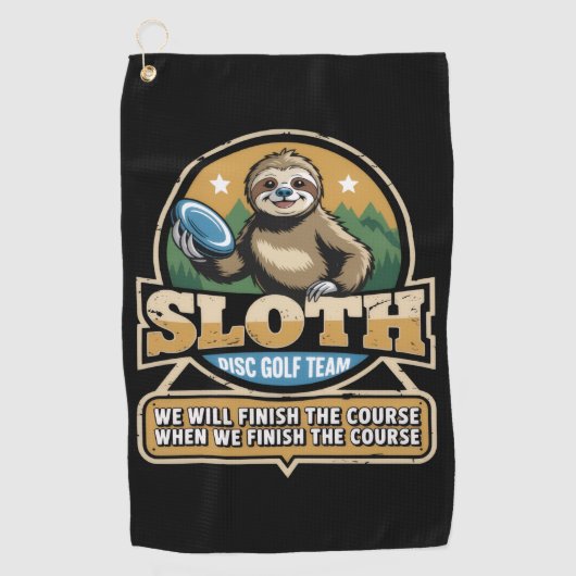 Disc Golfer Funny Luiaard Disc Golf Speler Golfer Golfhanddoek (Voorkant)
