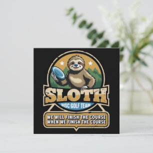 Disc Golfer Grappige Luiaard Disc Golf Speler Golf Kaart