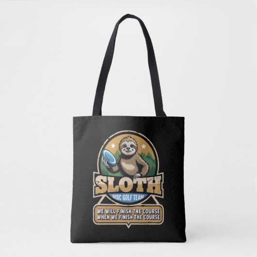 Disc Golfer Grappige Luiaard Disc Golf Speler Golf Tote Bag (Voorkant)