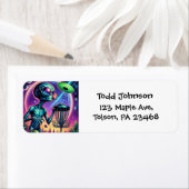Disc Golfing Alien Etiket (Insitu)