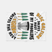 Disc Golfing Solves Most Of My Problems Fishing Fr Fleece Deken (Voorkant (Horizontaal))