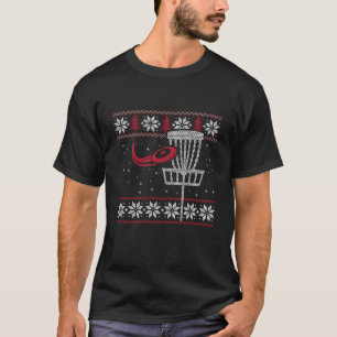 Disc golfmand lelijke kerst bijpassende frisbee G T-shirt