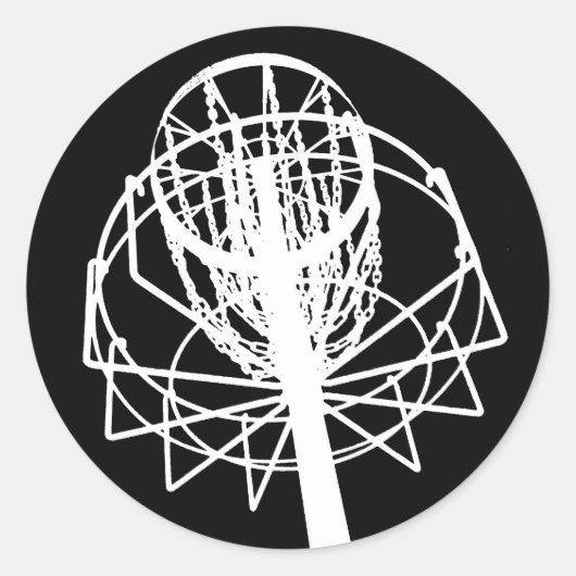 disc golfmand ronde sticker (Voorkant)