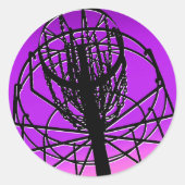 disc golfmand ronde sticker (Voorkant)