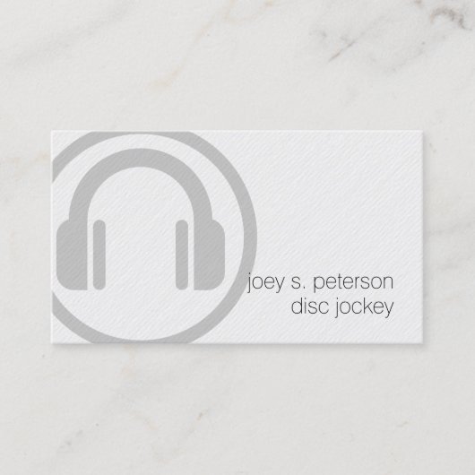 Disc Jockey Bold Deejay Platenspeler Icon Muziek Visitekaartje (Voorkant)