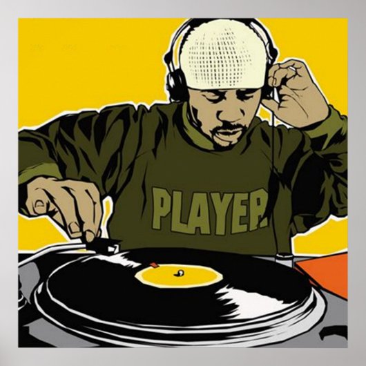 Disc Jockey DJ-poster Poster (Voorkant)