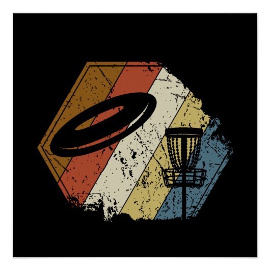 Discgolf Basket Retro Perfect Poster (Voorkant)