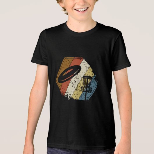 Discgolf Basket Retro Tri-Blend Shirt (Voorkant)