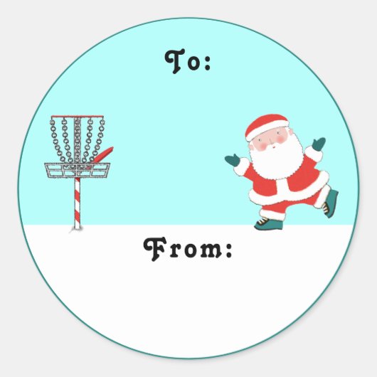 Discgolf Cadeautag Ronde Sticker (Voorkant)