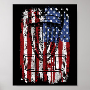 Discgolf Discgolfer Speler Amerika Vs Poster