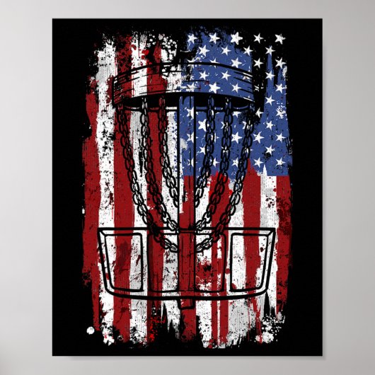 Discgolf Discgolfer Speler Amerika Vs Poster (Voorkant)