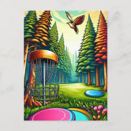 Discgolf en adelaar thema   briefkaart