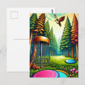 Discgolf en adelaar thema   briefkaart (Voorkant / Achterkant)