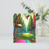Discgolf en arend thema   briefkaart (Staand voorkant)