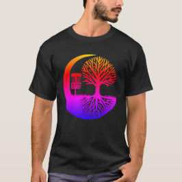 Discgolf en boomwortels silhouet t-shirt