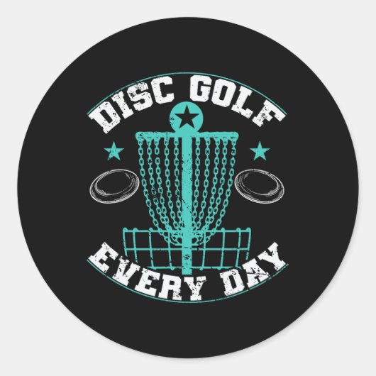 Discgolf Everyday Sket Frisbee Ronde Sticker (Voorkant)