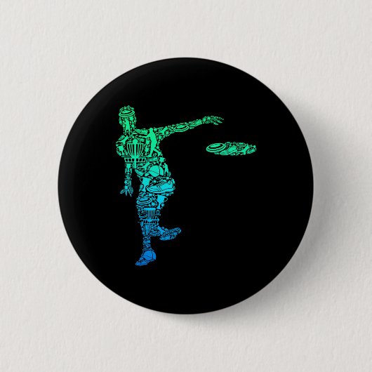Discgolf Frisbee Mannen Kinderen Jongens  Ronde Button 5,7 Cm (Voorkant)