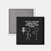 Discgolf Frisbee Stickman Stickfiguur Humor Pun Magneet (Voorkant / Achterkant)