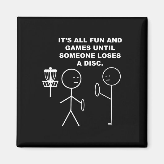Discgolf Frisbee Stickman Stickfiguur Humor Pun Magneet (Voorkant)