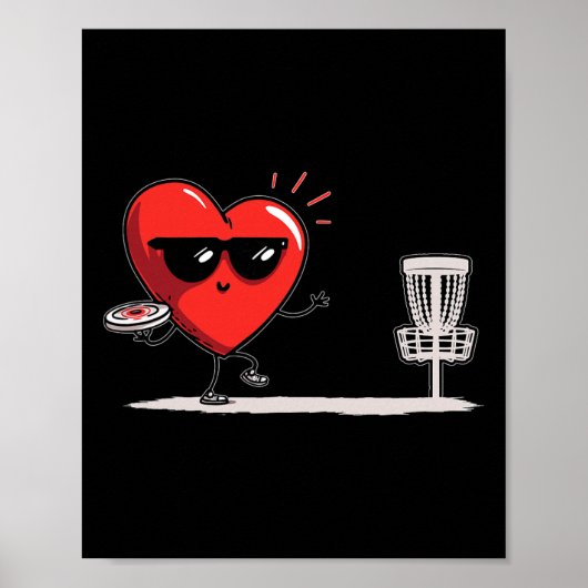 Discgolf Hart Disc Golf Golfer Valentijnsdag Su Poster (Voorkant)