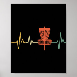 Discgolf Hartslag Liefde Frisbee Frolf Sport Vrouw Poster