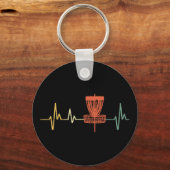 Discgolf Hartslag Liefde Frisbee Frolf Sport Vrouw Sleutelhanger (Voorkant)