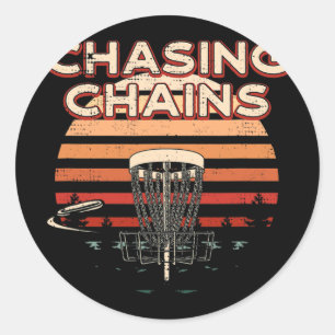 Discgolf hobby discgolfer tijdverdrijf Chasing Cha Ronde Sticker