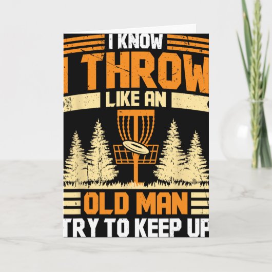 Discgolf, ik weet dat ik als een oude man gooi, pr kaart (Voorkant)