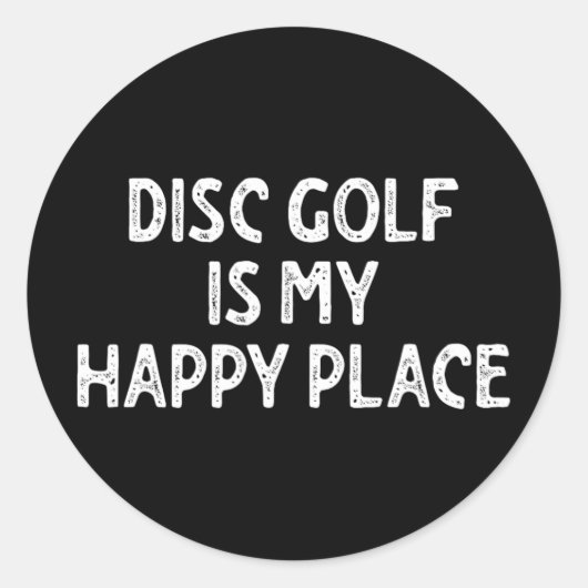 Discgolf is mijn geluksplek _1 ronde sticker (Voorkant)