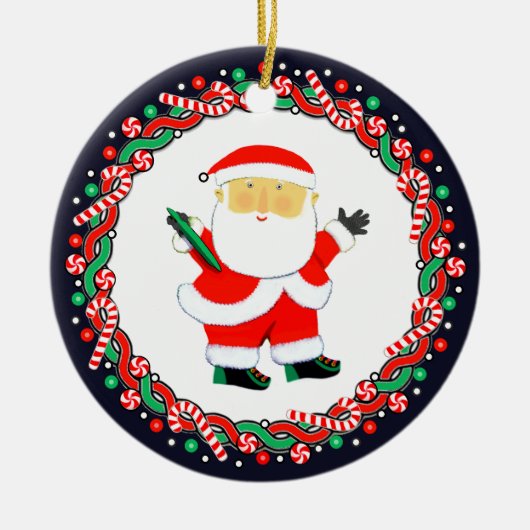 Discgolf Kerstcadeau Keramisch Ornament (Voorkant)