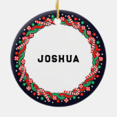 Discgolf Kerstcadeau Keramisch Ornament (Achterkant)