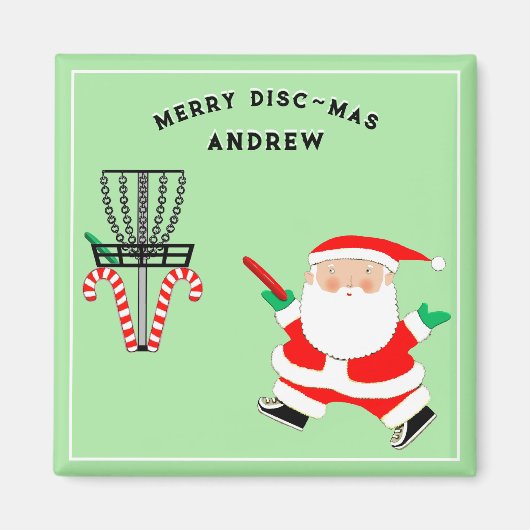 Discgolf Kerstcadeau Magneet (Voorkant)