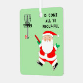 Discgolf Kerstcadeau Metalen Ornament (Voorkant links)