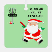 Discgolf Kerstcadeau Metalen Ornament (Voorkant)