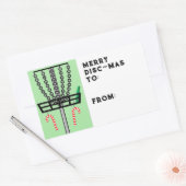 Discgolf kerstcadeautag rechthoekige sticker (Envelop)