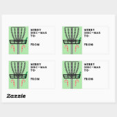 Discgolf kerstcadeautag rechthoekige sticker (Vel)