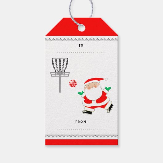 Discgolf Kerstmis Cadeaulabel (Voorkant)