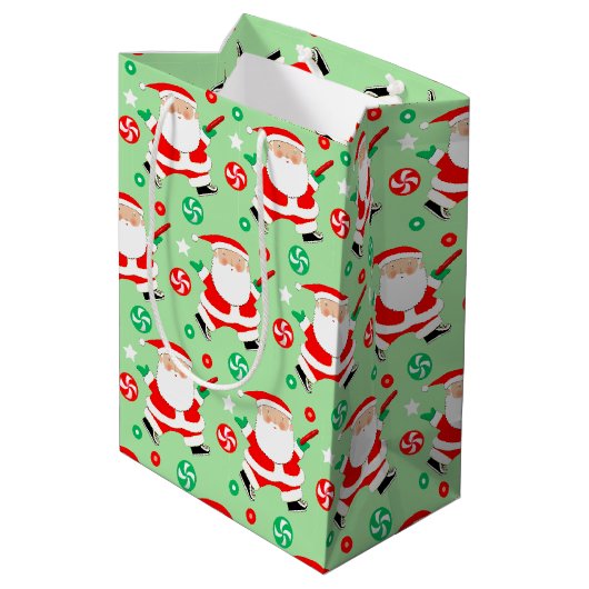Discgolf Kerstvakantie Midden Geschenkentas Medium Cadeauzakje (Achterkant Gekanteld)