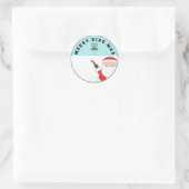 Discgolf Kerstvakantie Ronde Sticker (Tas)