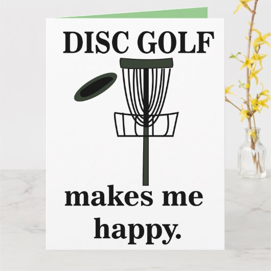 Discgolf maakt me gelukkig Discgolf Groet Kaart (Gele Bloem)