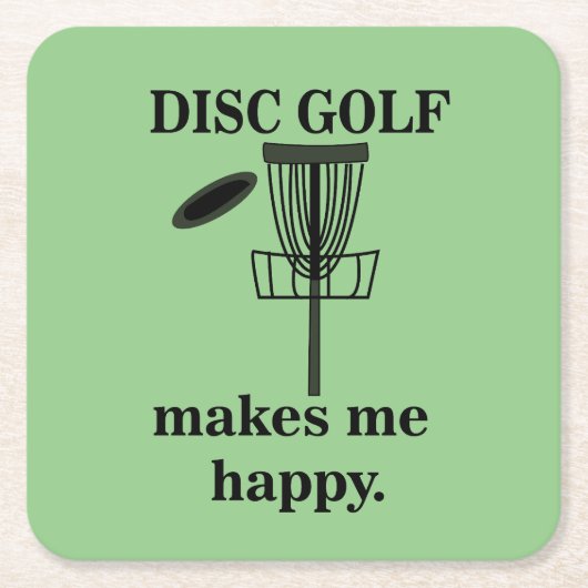 Discgolf maakt me gelukkig Discgolf Kartonnen Onderzetters (Voorkant)
